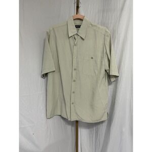 Puritan men's button down‎ Short Sleeve shirt size M (38/40) beige